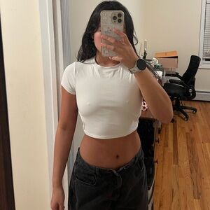 GARAGE White Crop Top backless